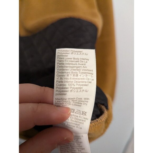 J Crew Quilted Sherpa Womens Med Half Zip Button Brown Color Block Fleece - Picture 7 of 10